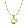 Élégant collier pendentif cochon du zodiaque plaqué or 18 carats et zircons blancs - Cochon (N0099)