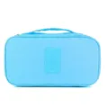 Light blue portable travel storage bag, multi-functional underwear and toiletry organizer. - Light Blue