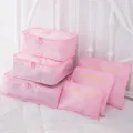 Roze reizen opslag tassen set waterdichte inpakcubes koffer organizer voor de kleding - Roze