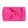 Fascia per capelli neonato in nylon rosa fluo super elastica con fiocco - Fucsia