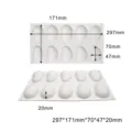 Witte siliconen 10-cavity mango mousse cakevorm met gedetailleerde maataanduidingen - Mangostijl (MCM-115)