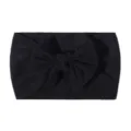 Superweiches, elastisches schwarzes Nylon-Babystirnband mit großer dekorativer Schleife. - Schwarz
