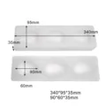 Afmetingen van de witte siliconen mal met 3 holtes voor mousse en zeep - 3D Mangostijl (MCM-116)