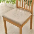 Beigefarbene wasserdichte PU-Leder-Sitzbezüge für Esszimmerstühle zu Hause und im Hotel - Passt 36-48cm / Beige