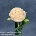 Lifelike single stem cream artificial rose with felt texture for wedding home decor - Imperial Rose / New Champagne