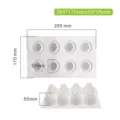 8-holte witte siliconen fruitmoussevorm met afmetingen van 295x170 mm - Aardbeistijl (MCM-137)
