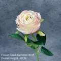 Realistic pink and white artificial velvet rose stem for home decor - Imperial Rose / New Purple Edge