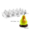 15-gaats siliconen bakvorm in de vorm van een peer voor mousse taarten en zeep maken - 15 Holtes Peerstijl (MCM-306)