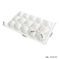 Witte 15-cavity citroen vorm siliconen mousse cakevorm met detailafmetingen - 15 Holtes Citroenstijl (MCM-315)