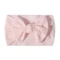 Weiches, hochelastisches rosa Nylon-Babystirnband mit einer großen stilvollen Schleife - Zartrosa
