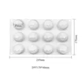 Witte siliconen cakevorm met 12 holtes voor fruitmousse, afmetingen 295x170x40mm - 12 Holtes Oranjestijl (MCM-329)