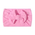 Ultraweiches, rosafarbenes, hochelastisches Baby-Stirnband aus Nylon mit großer Schleife - Rosa
