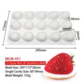 15-gaats aardbeien siliconen mousse cakevorm met afmetingen - 15 Holtes Semi-3D Aardbeistijl (MCM-451)