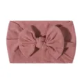 Komfortables und weiches Baby-Nylon-Stirnband in Altrosa mit großer Schleife - Altrosa