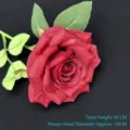 Realistic single stem velvet red artificial rose flower for wedding home decor - Diamond Rose / Red