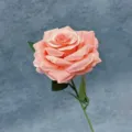 Lifelike single stem velvet artificial rose in soft pink for home wedding decor - Diamond Rose (Diamond Style) / Light Coffee