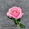 Realistic pink artificial velvet rose for wedding and home decoration - Happy Rose / Pink