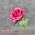 High quality single stem dark pink artificial velvet rose for home wedding decoration - Pearl Rose / Rose Red