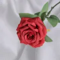 Exquisite single red velvet artificial rose for wedding events and home interior decoration - Chinese Rose / Red