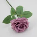 Artificial velvet rose stem in dusty purple for wedding and home interior decor - Chinese Rose / Purple