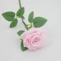 Single stem artificial pink velvet rose for elegant wedding and home interior decoration - Chinese Rose / Pink