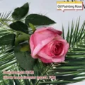Single pink artificial velvet rose with 52cm stem for home wedding decor - Roses Oil Painting / Rose Pink