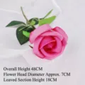 Single stem pink velvet artificial rose for home wedding decoration floral arrangement - Lover Rose / Rose Red