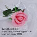 Premium pink artificial velvet rose single stem for wedding and romantic home decor - Lover Rose / Pink