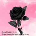 Artificial black rose single branch with flannel texture for home wedding decoration - 11CM Velvet Rose / Black