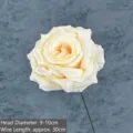 Cream white artificial velvet rose flower stem for wedding and home decor 30cm length - Diamond Rose (Sign Insert Style) / 1 Piece / Champagne
