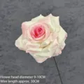 Single stem artificial velvet rose in pink and white for wedding or home decoration - Diamond Rose (Sign Insert Style) / 1 Piece / Champagne Pink