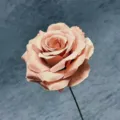 Elegant dusty pink artificial velvet rose single stem for romantic home wedding decor - Diamond Rose Stem Style / Dark Coffee