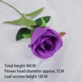 Single stem artificial purple rose flower for home and elegant wedding decoration - Romantic Series Single Rose / 7cm / Purple