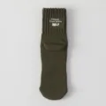 Green Cityboy Cotton Crew Sock, Camping Style Thick Knit Sock with Letter Print Variant - Dark Green