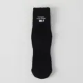 Cityboy style men's mid-tube cotton socks in black with slogan text print casual daily wear - Black