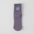 Purple cityboy style mid-calf socks, letter printed thick knit cotton casual camp socks variant. - Purple
