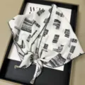 Retro black and white abstract geometric triangular scarf with beaded tassels for women summer. - Lettuce Edge Multifunctional Triangle Scarf - 05
