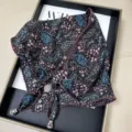 Vintage floral triangular scarf with beaded edges, multi-functional breathable headwear. - Lettuce Edge Multifunctional Triangle Scarves - 14