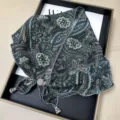 Vintage paisley print triangle scarf with beaded tassel trim, ethnic summer breathable headwear. - Lettuce Edge Multifunctional Triangle Scarves - 15