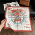 Fashion 70cm simulation silk square scarf for women, nautical wheel print neck wrap, chic accessory. - 13-70-115-6