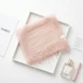 Elegante zijden sjaal voor dames, lange franje omslagdoek, luxe stijl voor lente en herfst. - 3-laags dip-dye zijde - roze