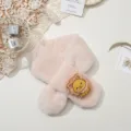 Kinderen kunstkonijnenbont kruis sjaal winter warme nekwarmer schattige cartoon leeuw roze - Broken Wit