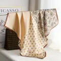 Luxury silk square scarf 70cm satin mulberry silk elegant paisley polka dot women neckerchief - H12