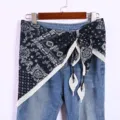 Γυναίκα paisley bandana μέσης δέσιμο τζιν παντελόνι μόδα αξεσουάρ φούστα στυλ μόδας - Τριγωνικό Κασκόλ Paisley Στυλ 1