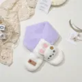 Kinder pluche sjaal winter warm cartoon konijn nekwarmer dikke modieuze sjaal - Wit en Paars