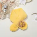 Kinderen winter pluche kruis sjaal warm peuter nep konijnenbont nek warmer schattig - Geel
