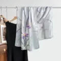 Luxe moerbeizijde jacquard lange sjaal elegante bloemenprint vrouwen sjaal omslag - Stijl 2