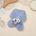Pluche kruissjaal voor kinderen winter warme blauwe halsdoek met schattige teckel puppy pop - Teckel Hond / Lichtblauw