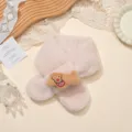 Kinder pluche winter sjaal met schattige teckel puppy pop, zachte warme gekruiste halsdoek - Teckel Hond / Broken Wit