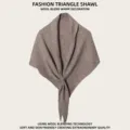 Vrouwen wol breien driehoek sjaal winter warm dikke halswarmer mode stijlvolle kleding - Havermout